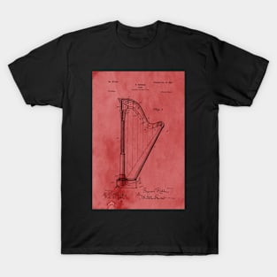 Vintage Rose Harp Patent T-Shirt